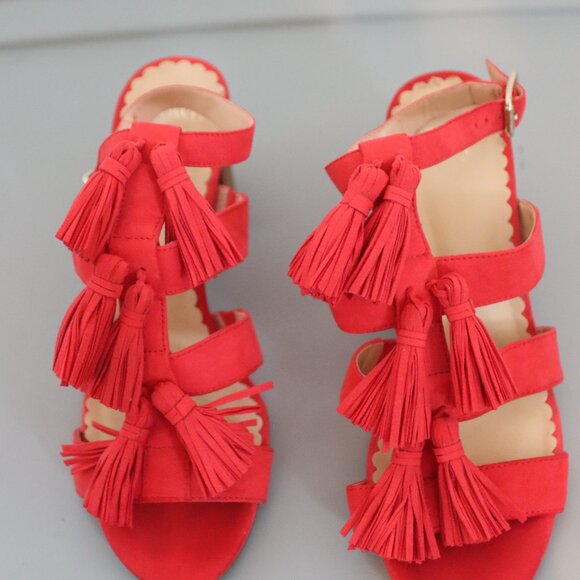 Crown & Ivy  Lucyn Tassel Heels with Ankle Strap Size 8 - Picture 10 of 11